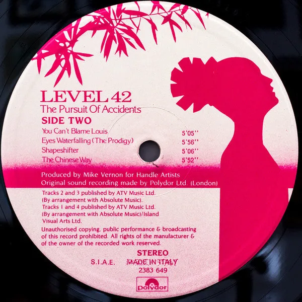 Level 42 The Pursuit Of Accidents vinile LP funk