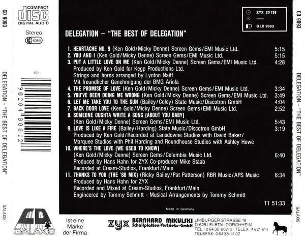 Delegation Best Of Delegation CD compilation disco soul 1989