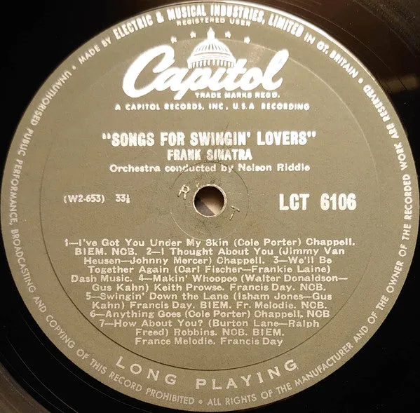 Frank Sinatra Songs For Swingin' Lovers LP mono UK 1956