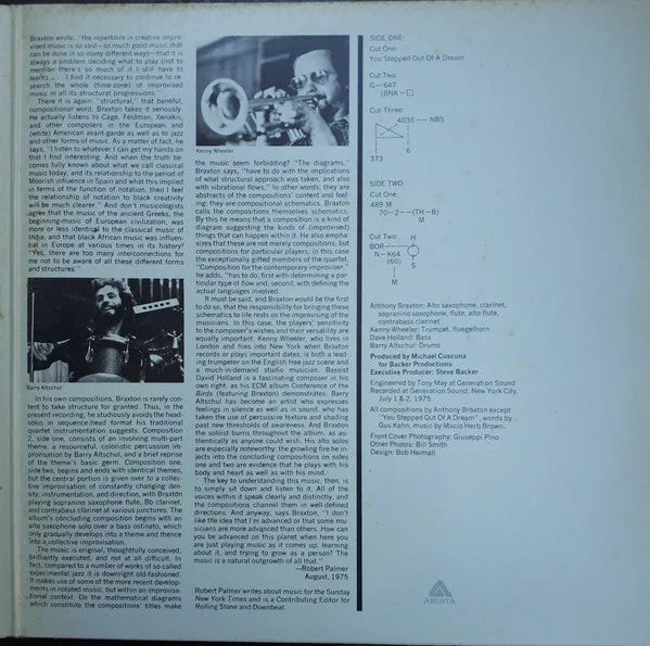 Anthony Braxton Five Pieces 1975 LP vinile free jazz