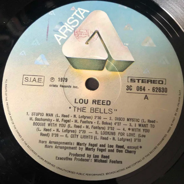 Lou Reed The Bells LP vinile art rock 1979