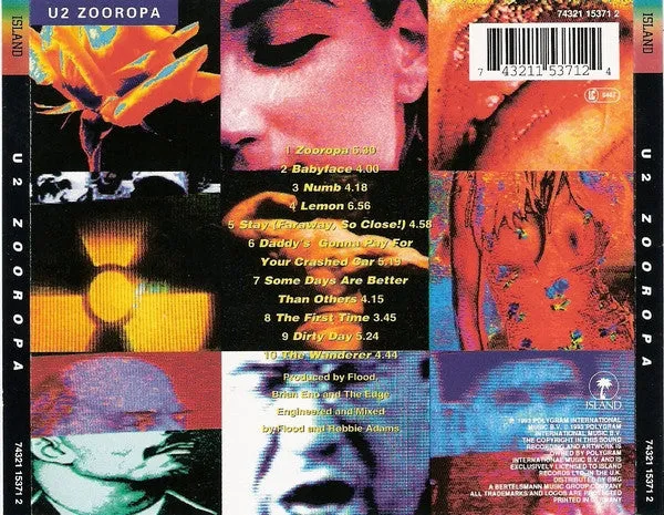 U2 Zooropa CD album pop sperimentale near mint