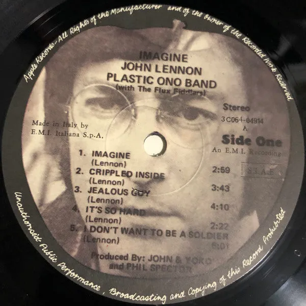 John Lennon Imagine LP ristampa 1980 con poster pop rock