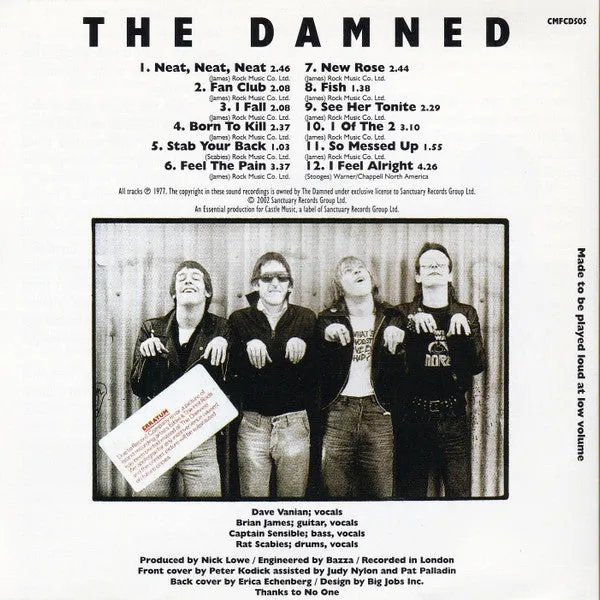 The Damned Damned Damned Damned CD album reissue