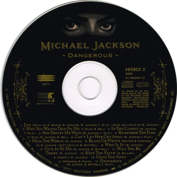 Michael Jackson Dangerous CD album europeo near mint