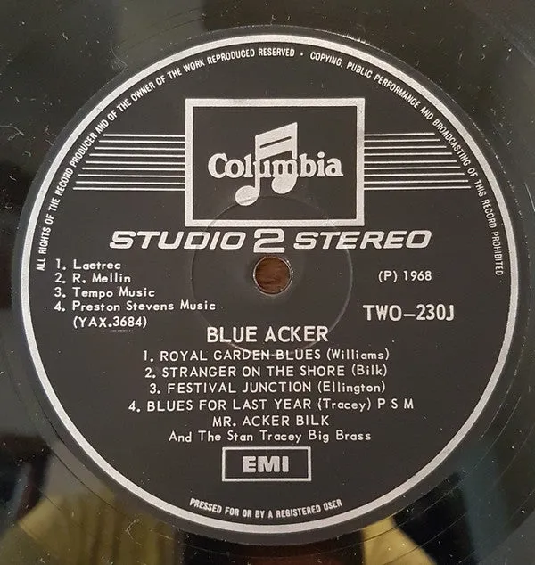 Acker Bilk Stan Tracey Blue Acker LP usato VG+ jazz