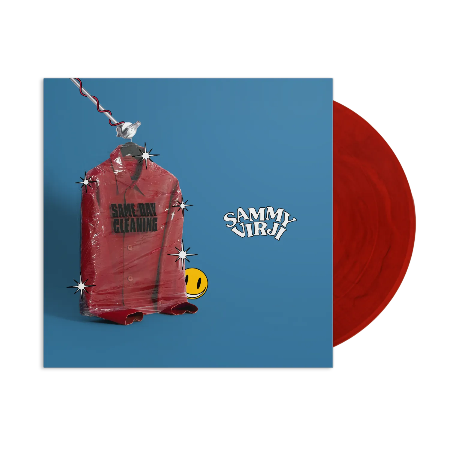 Sammy Virji Same Day Cleaning LP vinile rosso marmorizzato card