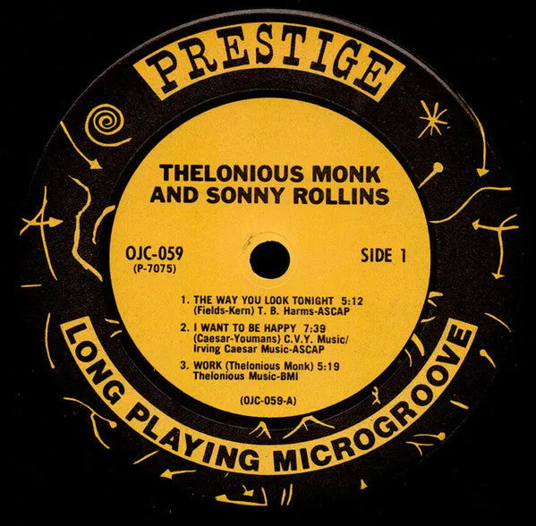 Thelonious Monk Sonny Rollins vinile LP compilation