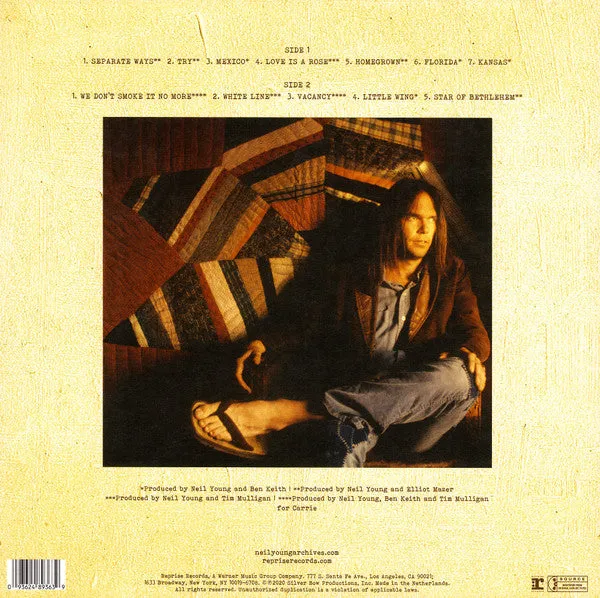Neil Young Homegrown LP vinile folk rock 2020