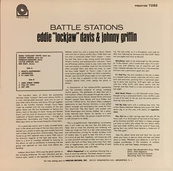 Eddie Lockjaw Davis Griffin Battle Stations LP mono Japan NM