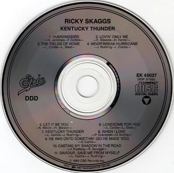Ricky Skaggs Kentucky Thunder CD album bluegrass 1989