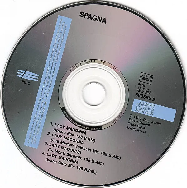 Spagna Lady Madonna CD maxi euro house NM