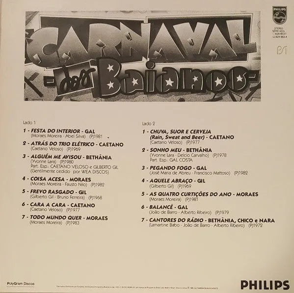 Various Carnaval Dos Baianos LP compilation Brasile