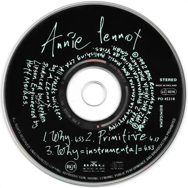 Annie Lennox Why CD single VG+ synth-pop
