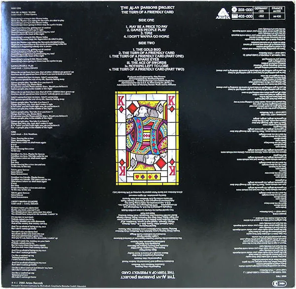 Alan Parsons Project Friendly Card vinile LP prog