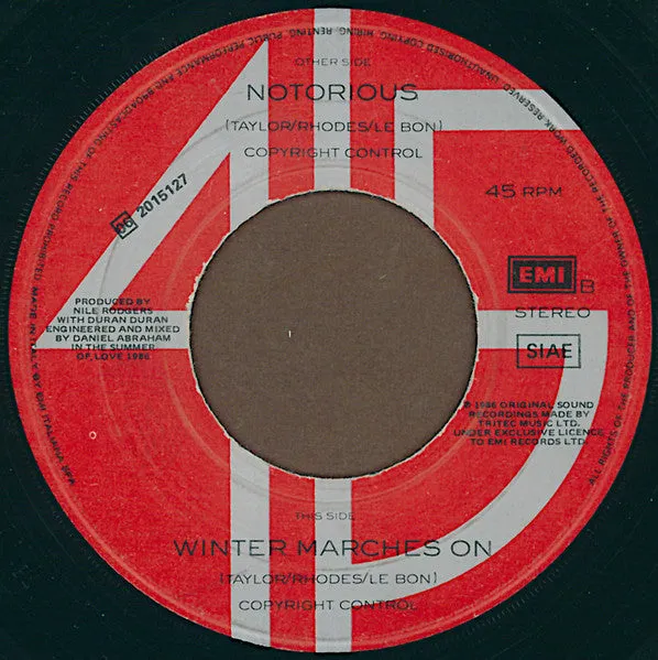 Duran Duran Notorious 7" singolo 1986 synth-pop