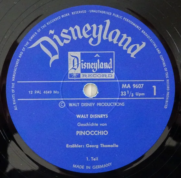 Georg Thomalla Pinocchio vinile LP favola tedesco VG